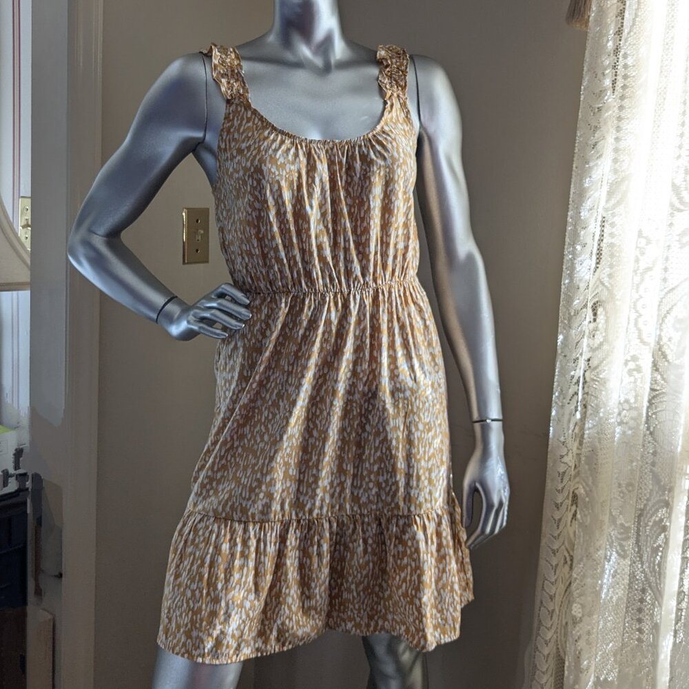 Banana Republic Gold Ruffle Fit & Flare Sundress*